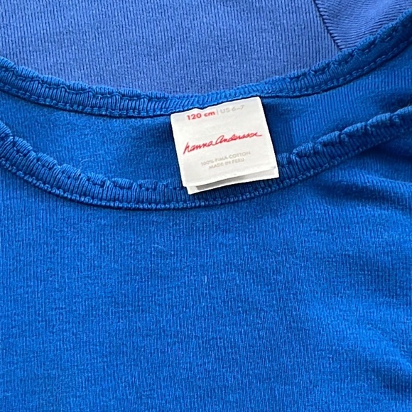 Hanna Andersson 6-7, 120 100% Cotton/Pima Cotton Blue Short Sleeve Shirts Set‎ - Picture 3 of 12